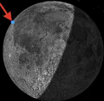 Impact point on Moon